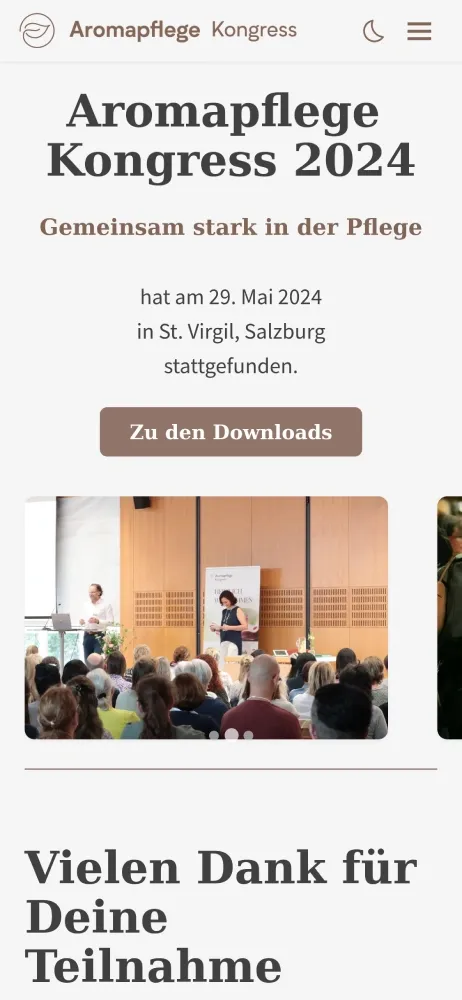 Aromapflege Kongress Homepage