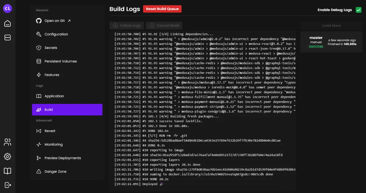Ein MedusaJS-Projekt mit Coolify einrichten