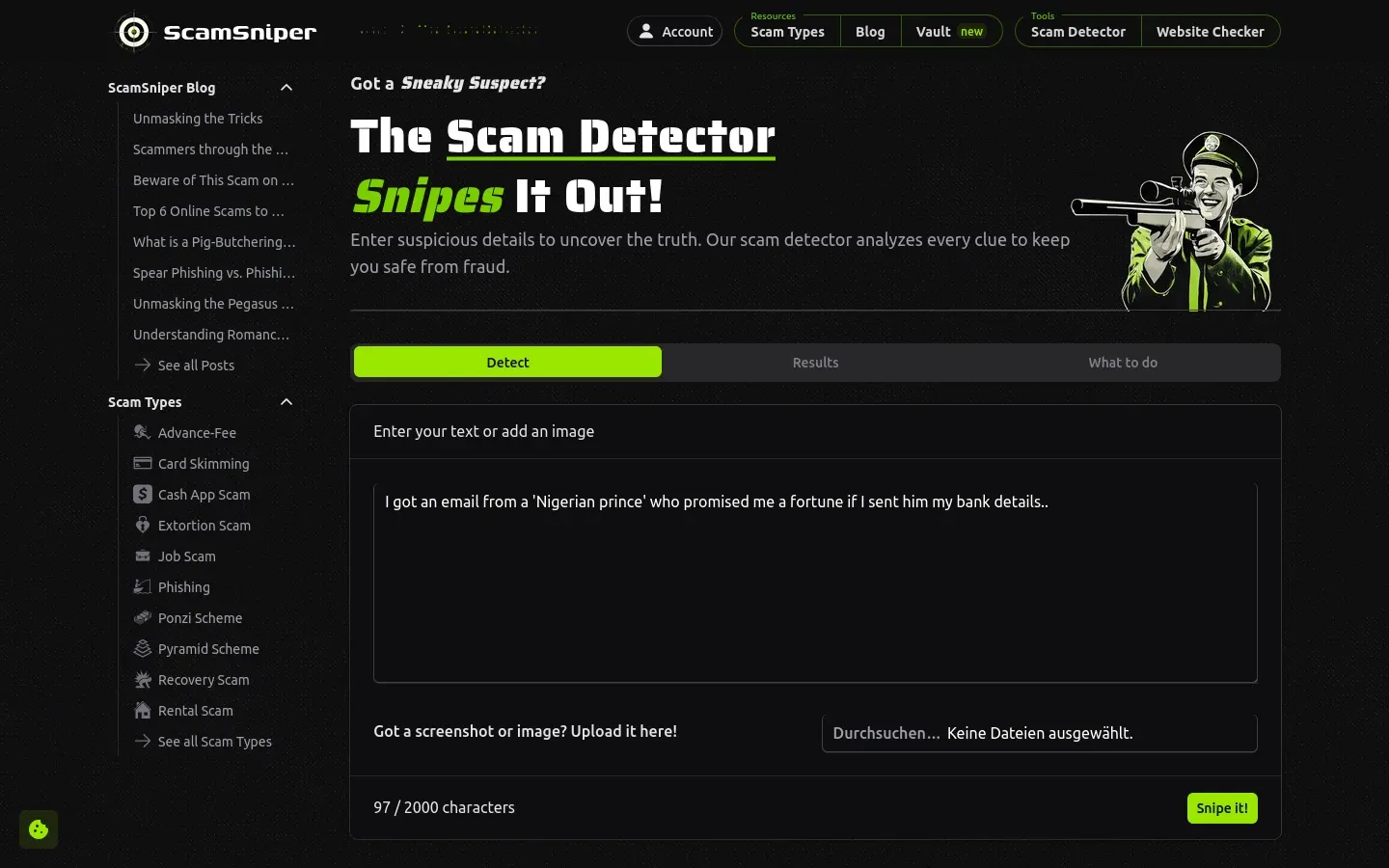 Scam Detector prompt