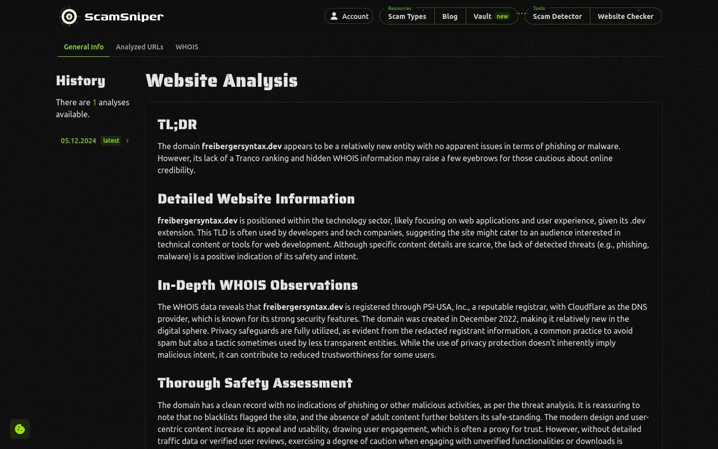 Scam Detector recommendations